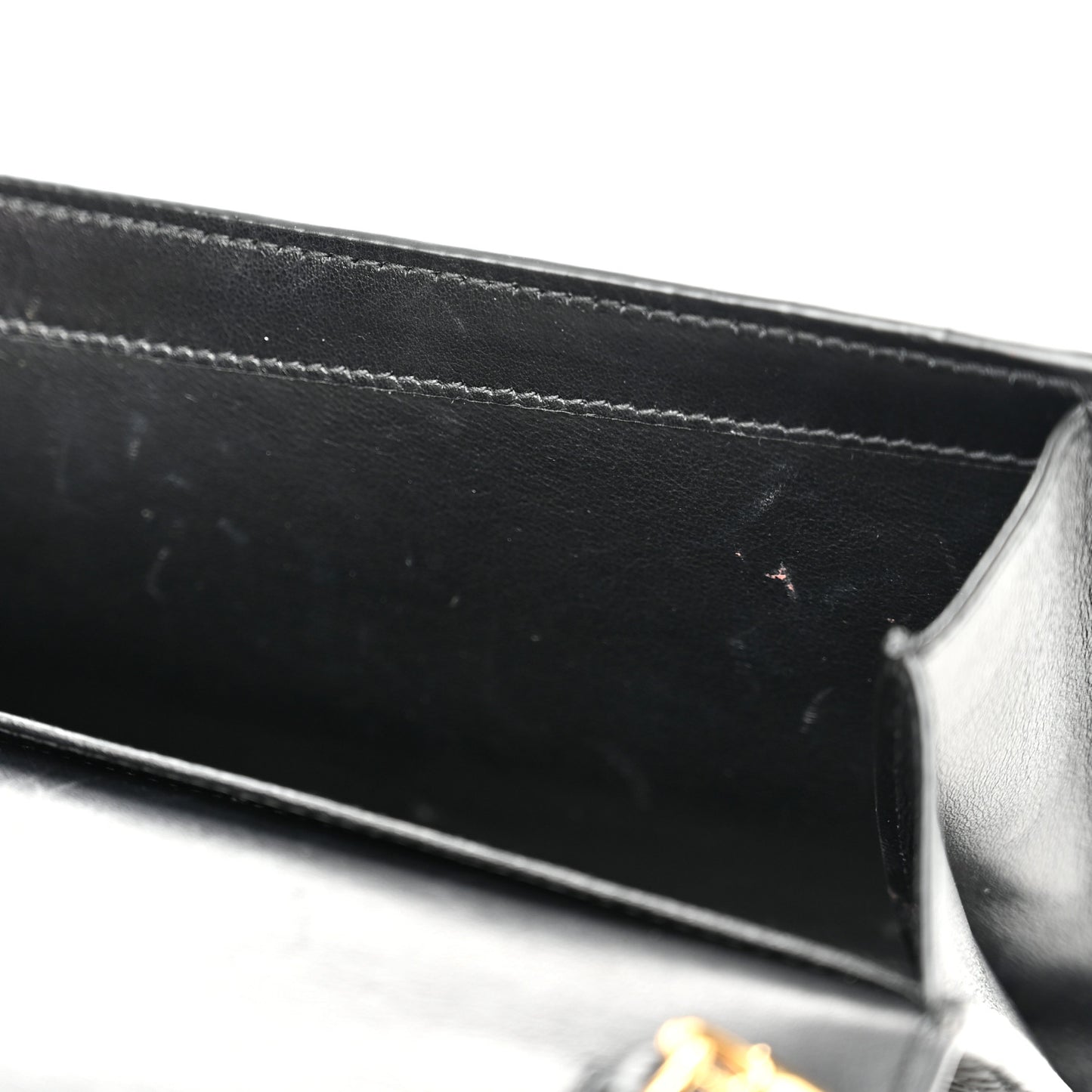 Calfskin Crocodile Embossed Monogram Uptown Chain Wallet Black