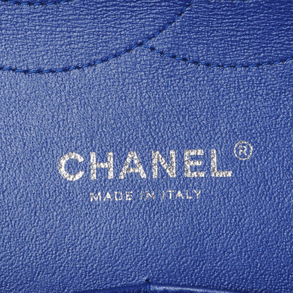 Chanel Patent Quilted Jumbo Double Flap Blue 7 of 9