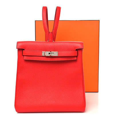 Hermes Taurillon Clemence Kelly Ado Backpack Rouge De Coeur 11 of 11