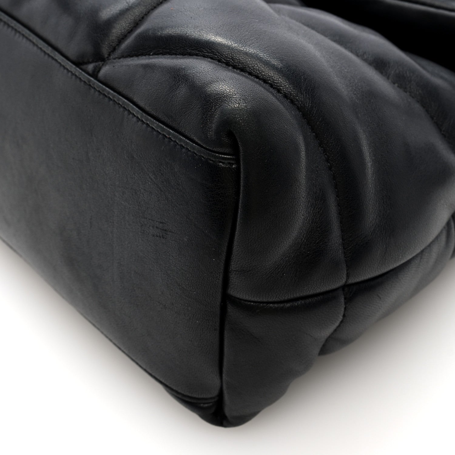 Saint Laurent Lambskin Quilted Monogram Monochrome Medium Loulou Puffer Chain Satchel Black 9 of 9