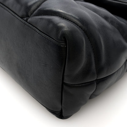 Saint Laurent Lambskin Quilted Monogram Monochrome Medium Loulou Puffer Chain Satchel Black 9 of 9