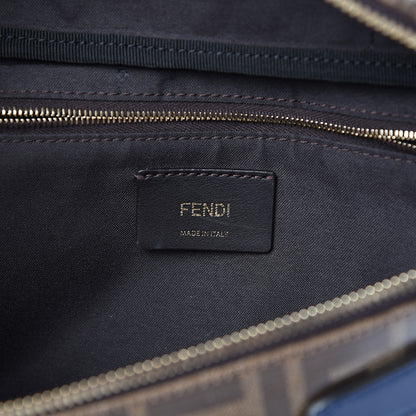 Fendi X FILA Glazed Fabric Vitello Century FF 1974 Mania Belt Bag Mogano Panna Blueberry 5 of 9