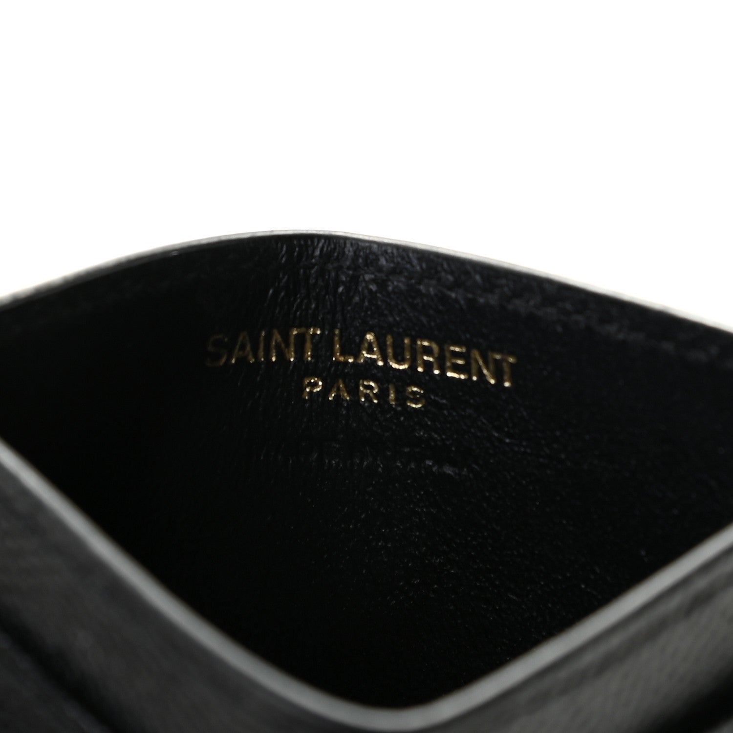 Saint Laurent Grain De Poudre Matelasse Chevron Monogram Credit Card Case Black 5 of 8