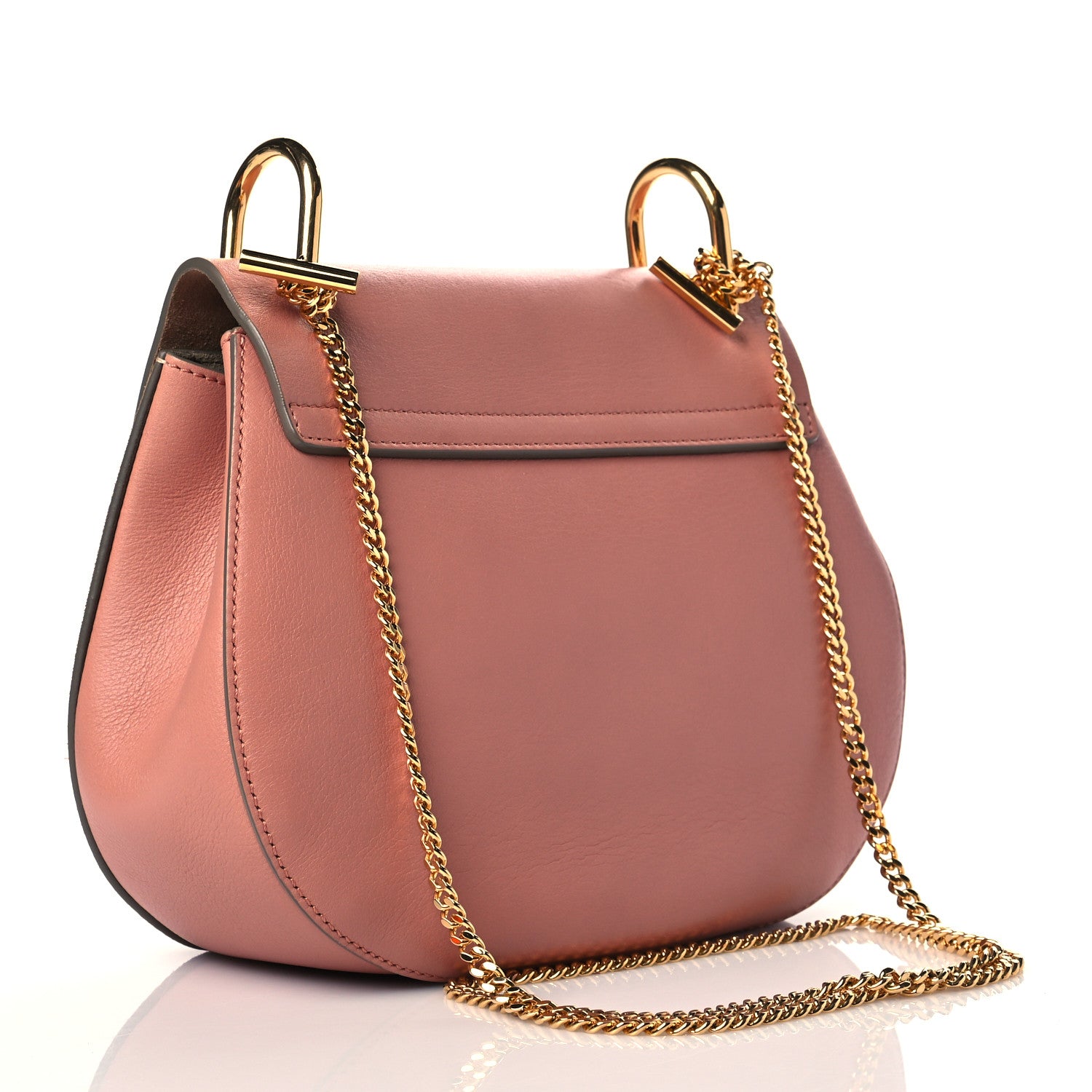 Chloe Suede Smooth Calfskin Drew Shoulder Bag Misty Rose 3 of 9