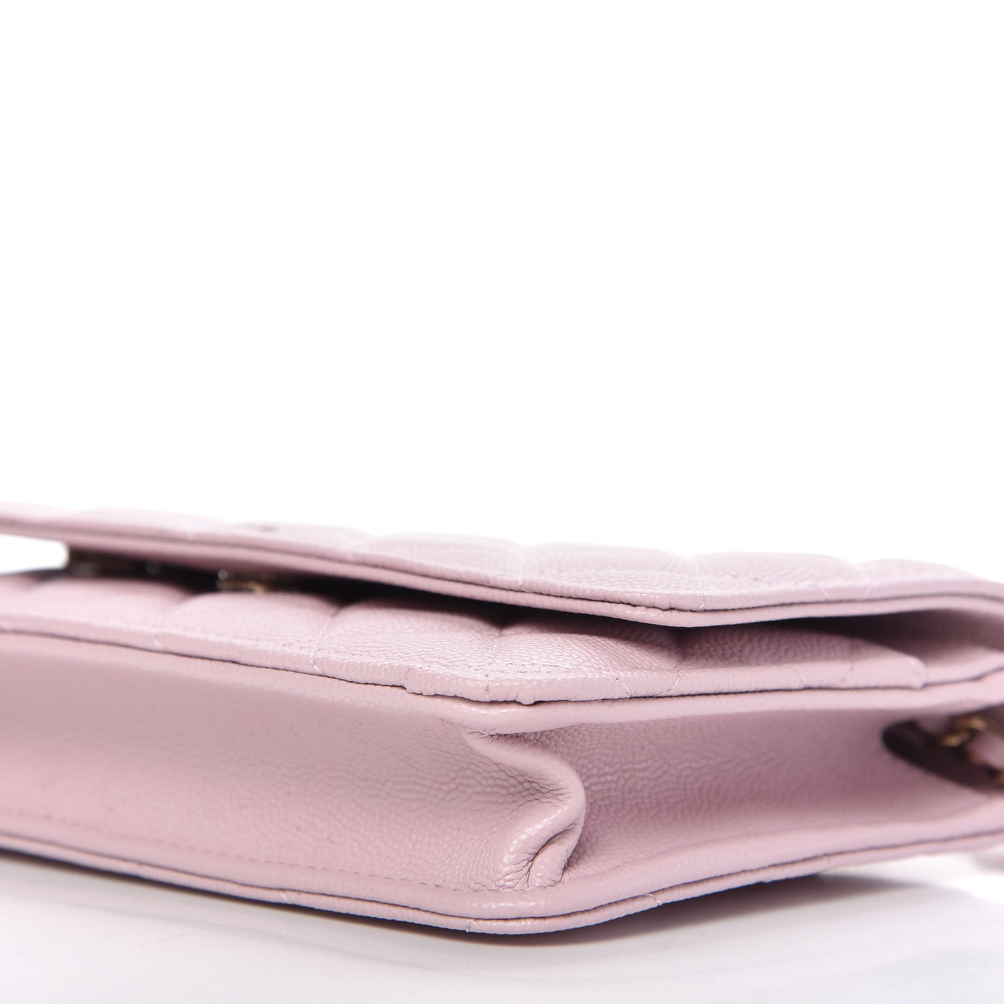 Caviar Quilted Wallet On Chain WOC Light Pink