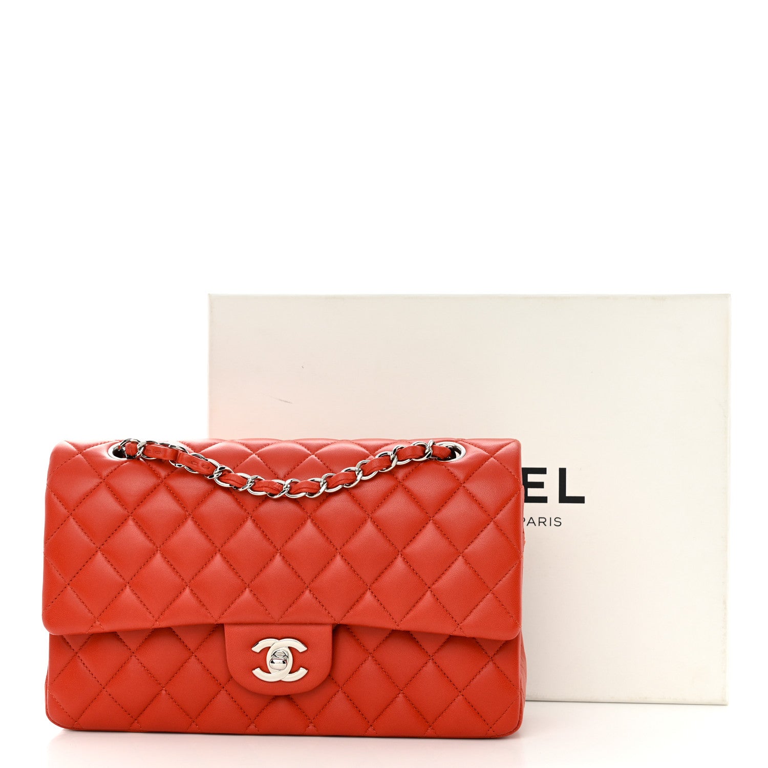 Chanel Lambskin Quilted Medium Double Flap Red 10 of 10