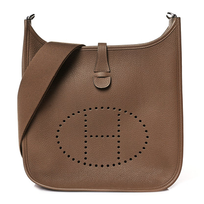 Hermes Taurillon Clemence Evelyne III PM Beige De Weimar 1 of 9