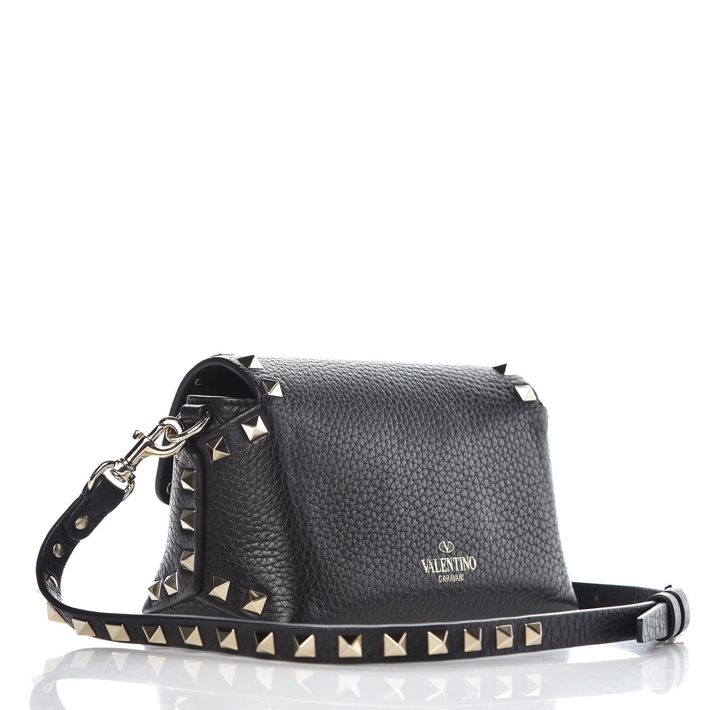 Vitello Mini Rockstud Crossbody Bag Black
