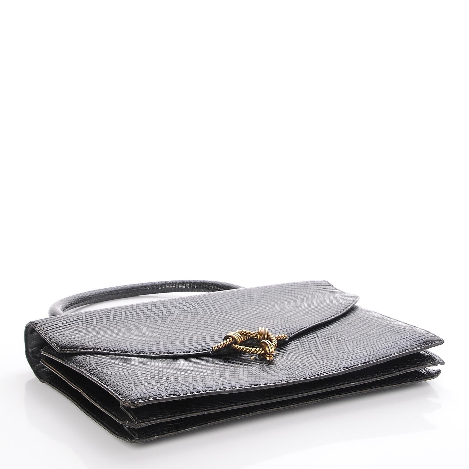 Hermes Lizard Sac Cordeliere Black 4 of 6