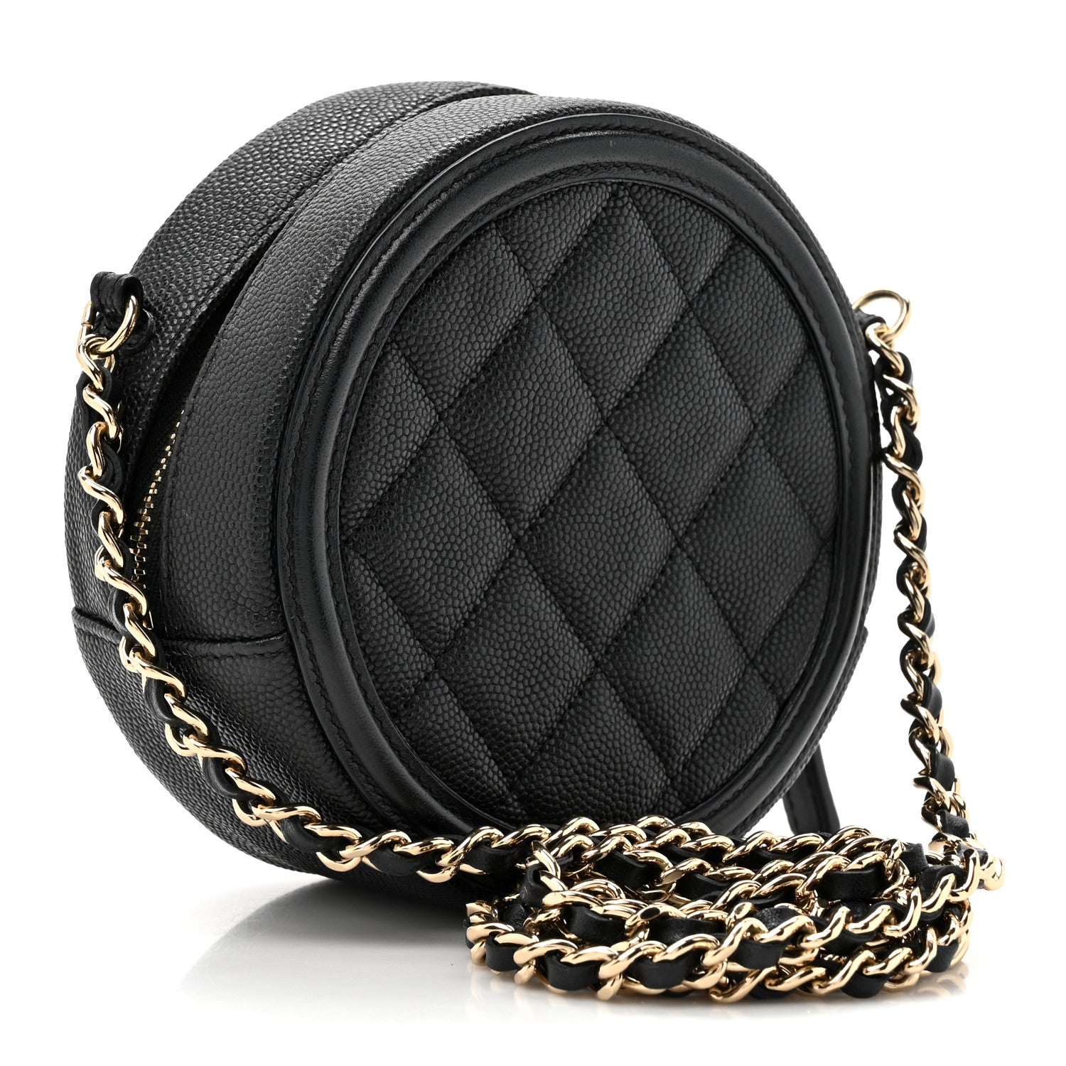 Chanel Caviar Quilted Round Filigree Crossbody Black 3 of 10