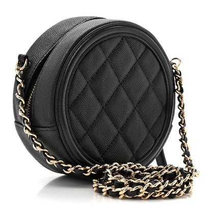 Chanel Caviar Quilted Round Filigree Crossbody Black 3 of 10