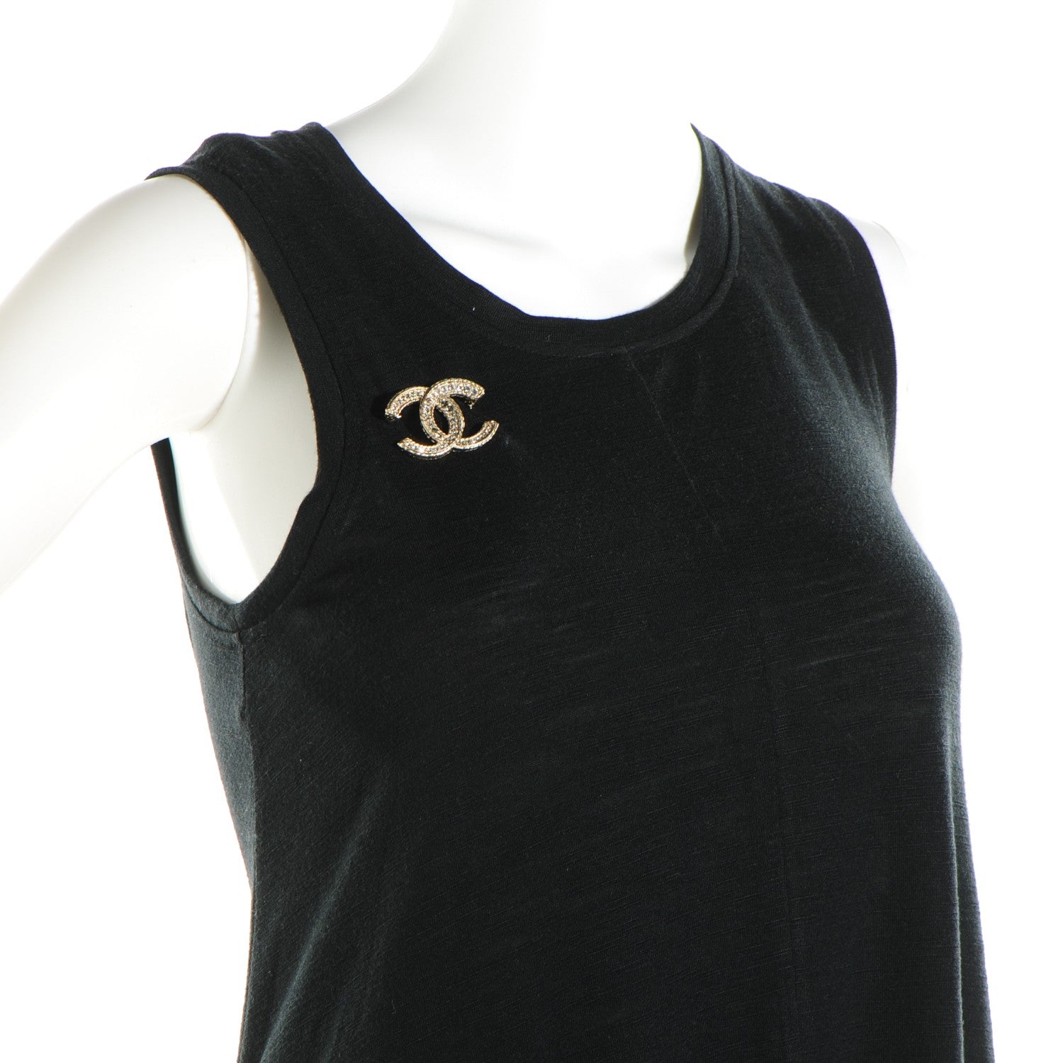 Chanel Crystal CC Brooch Light Gold 2 of 5