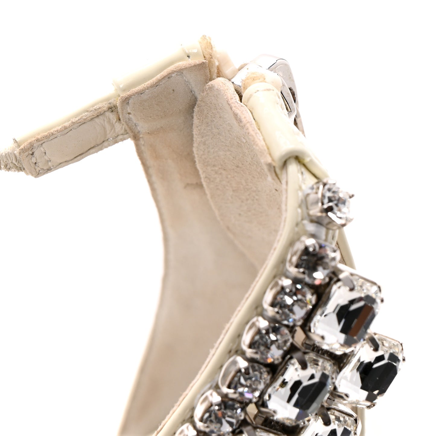 Patent Crystal Verity 100 Sandals 38.5 Latte