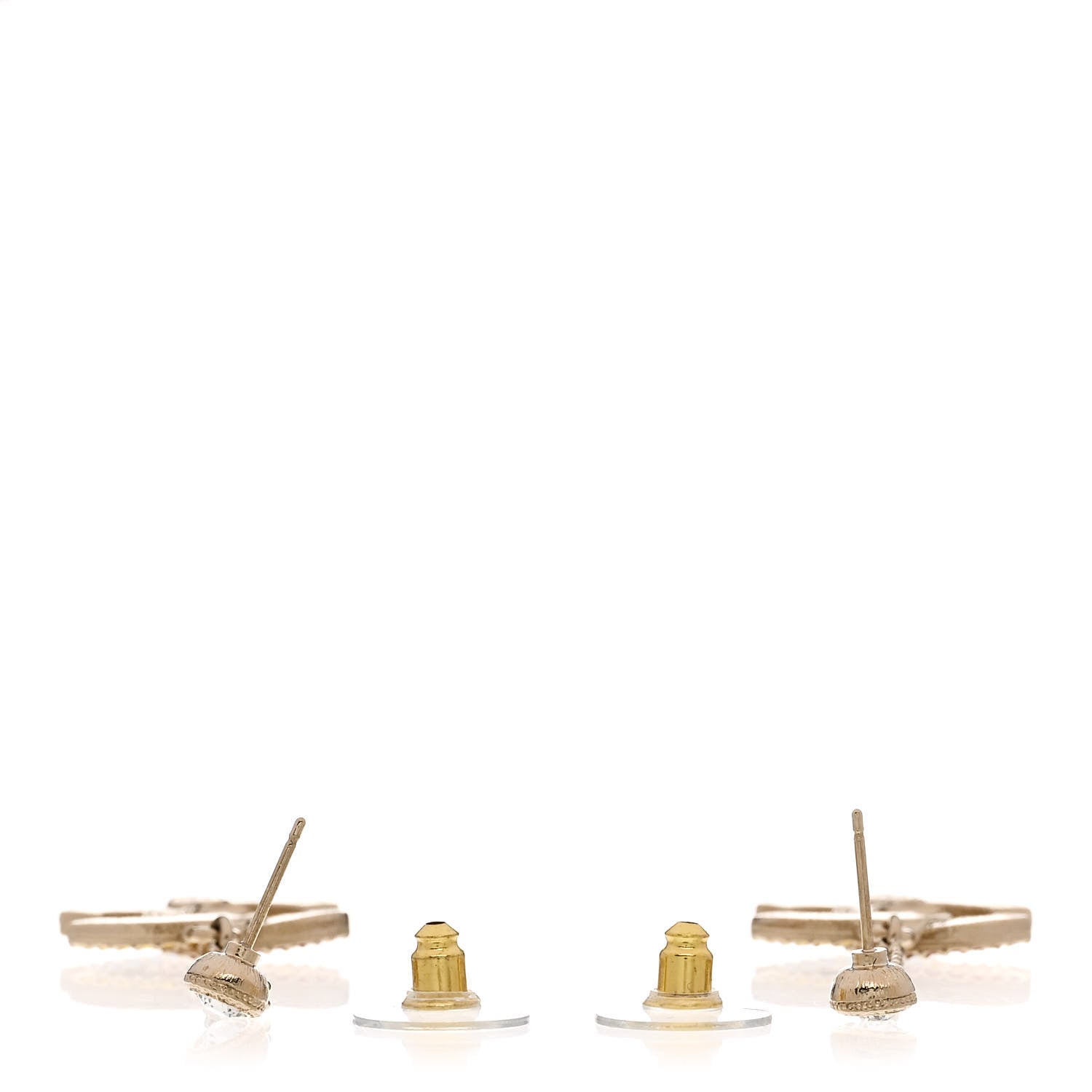 Chanel Crystal CC Drop Earrings Gold Multicolor 3 of 5