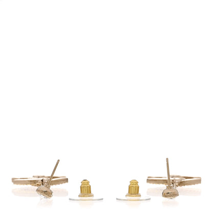 Chanel Crystal CC Drop Earrings Gold Multicolor 3 of 5
