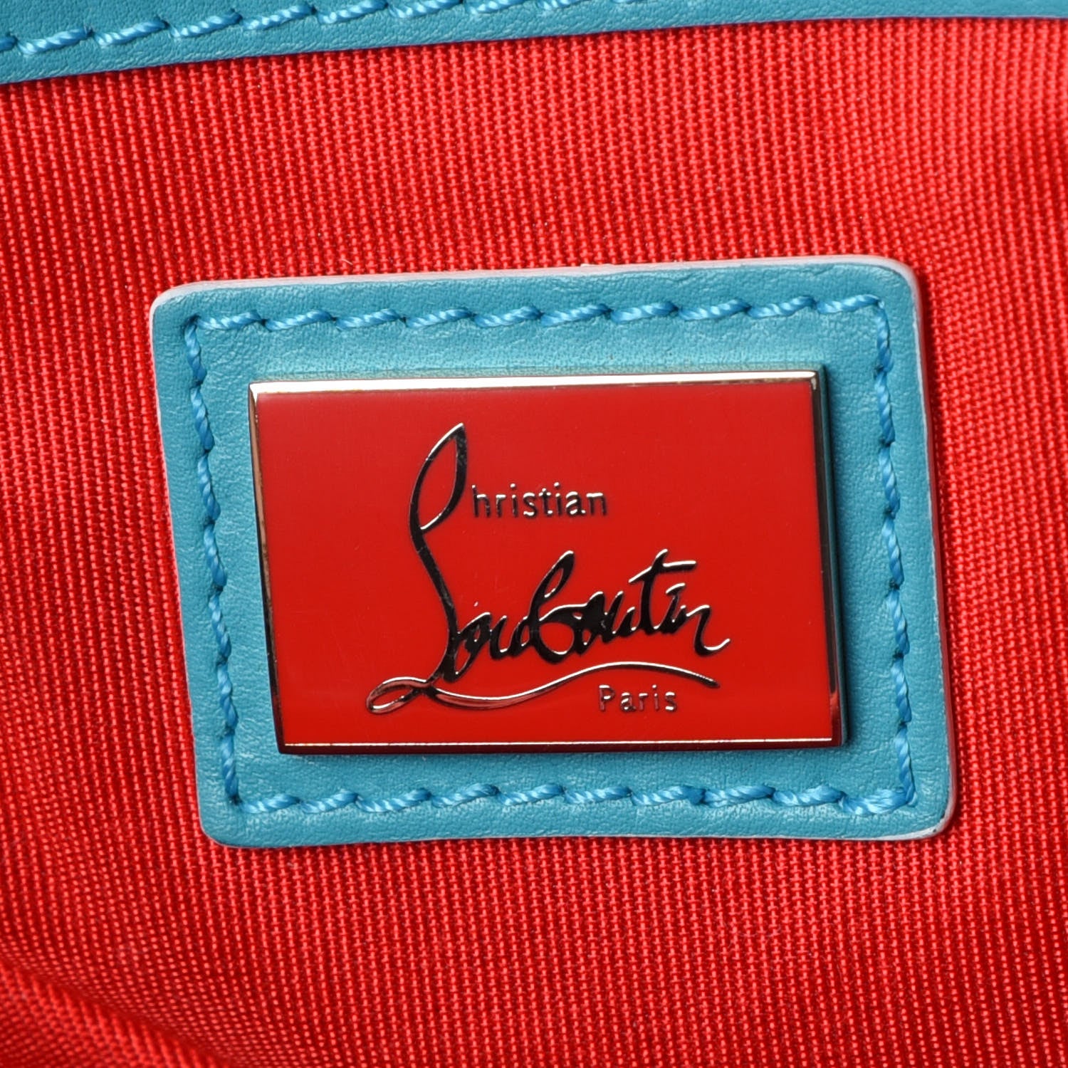 Christian Louboutin Calfskin Woven Valou Backpack Blue 9 of 12