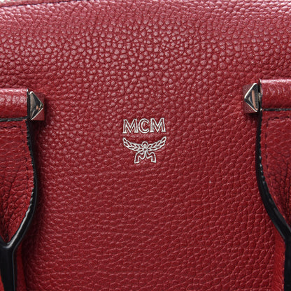 MCM Grained Calfskin Small Ella Boston Burgundy 8 of 12
