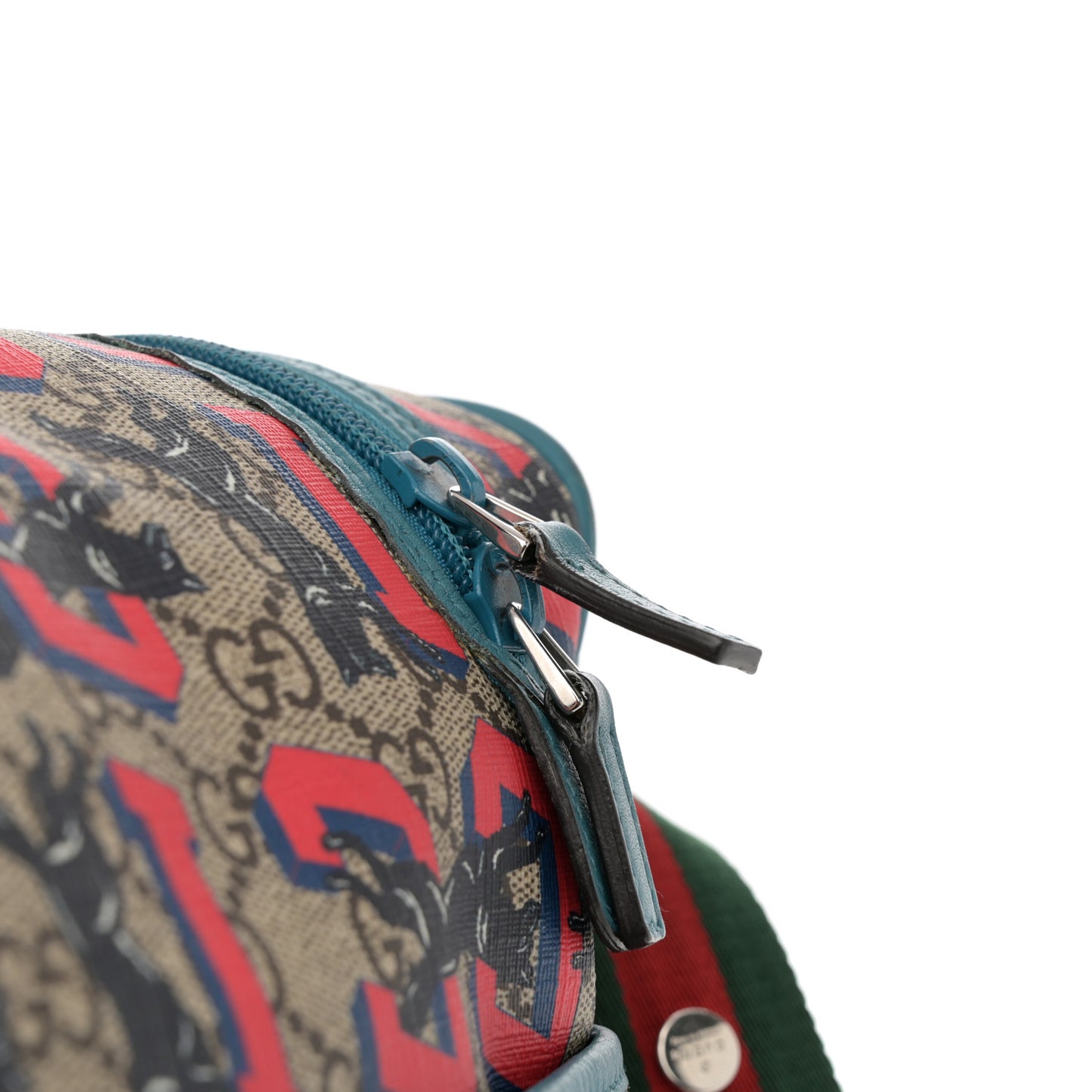 GG Supreme Monogram Gucci Wolf Diaper Bag Beige Red