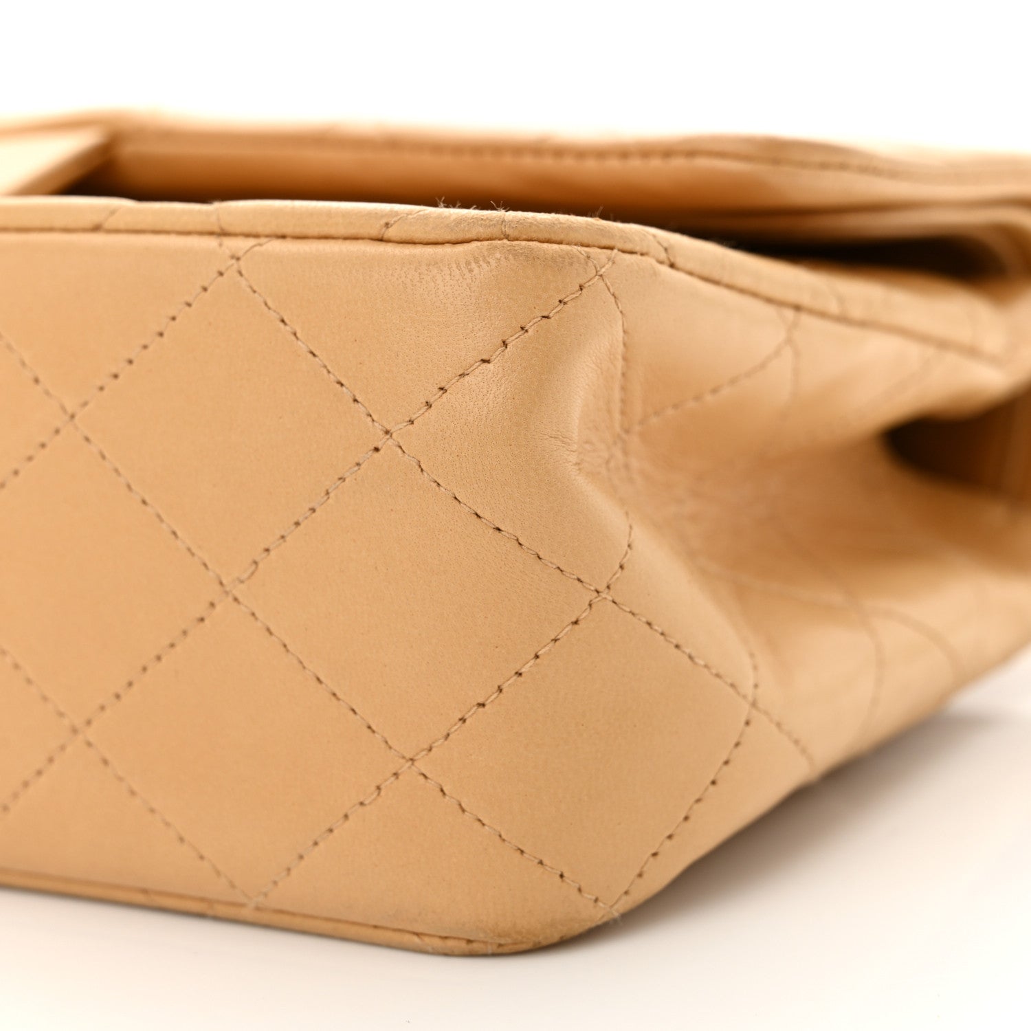 Chanel Lambskin Quilted Medium Double Flap Beige 10 of 14