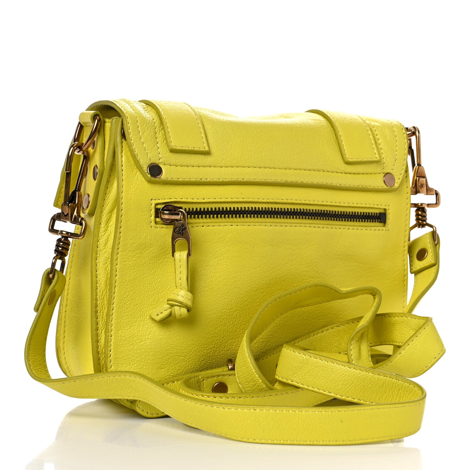 Proenza Schouler Lambskin PS1 Pouch Messenger Lemon 2 of 20