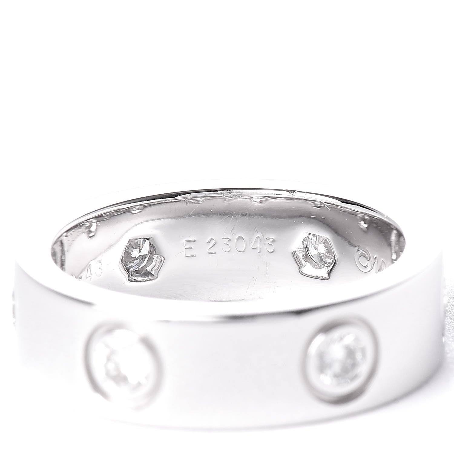Cartier 18K White Gold 6 Diamond 5.5mm LOVE Ring 48 4.5 5 of 5