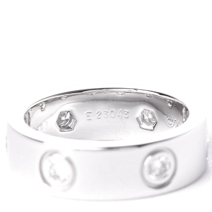 Cartier 18K White Gold 6 Diamond 5.5mm LOVE Ring 48 4.5 5 of 5