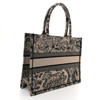 Christian Dior Canvas Embroidered Medium Dioriviera Toile De Jouy Book Tote Black 3 of 9