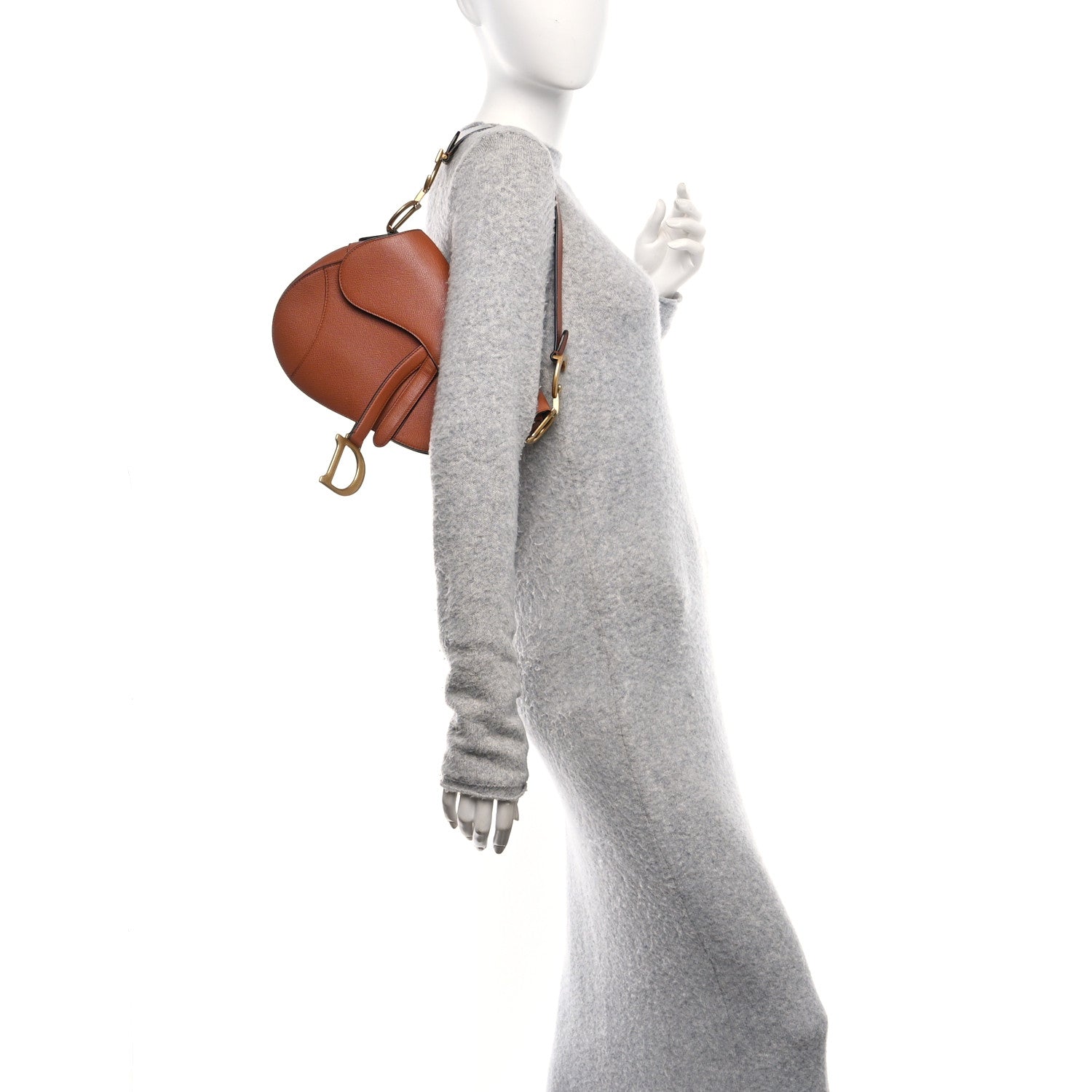 Christian Dior Grained Calfskin Saddle Bag Camello 3 of 11