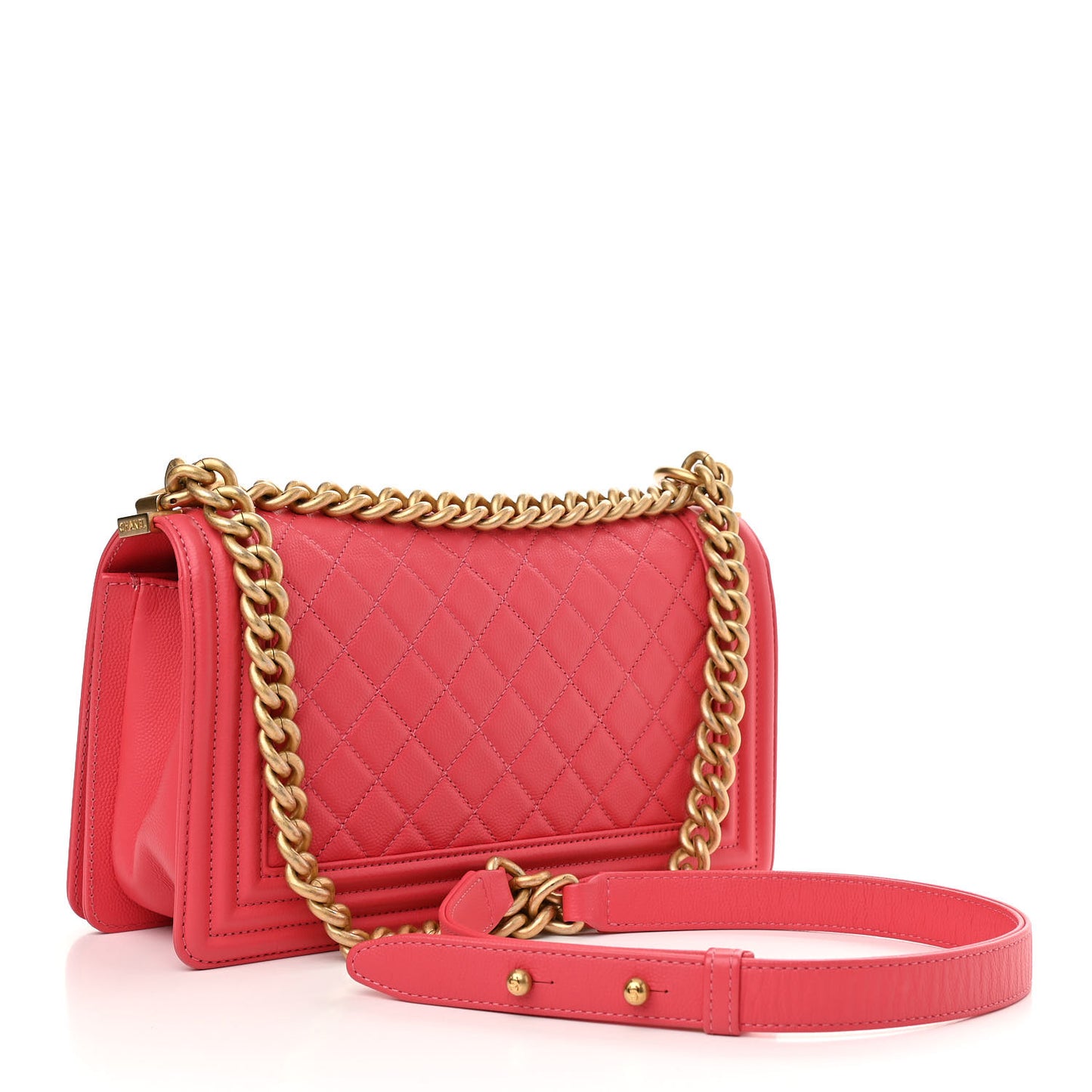 Caviar Quilted Medium Boy Flap Pink