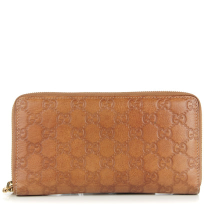 Gucci Guccissima Bamboo Tassel Zip Around Wallet Natural Brown 1 of 7