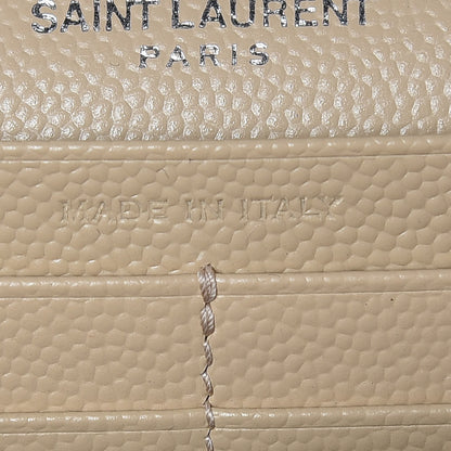 Saint Laurent Grain De Poudre Matelasse Chevron Monogram Chain Wallet Nude Powder 7 of 10