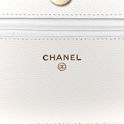 Chanel Caviar Quilted Wallet On Chain WOC White 6 of 10