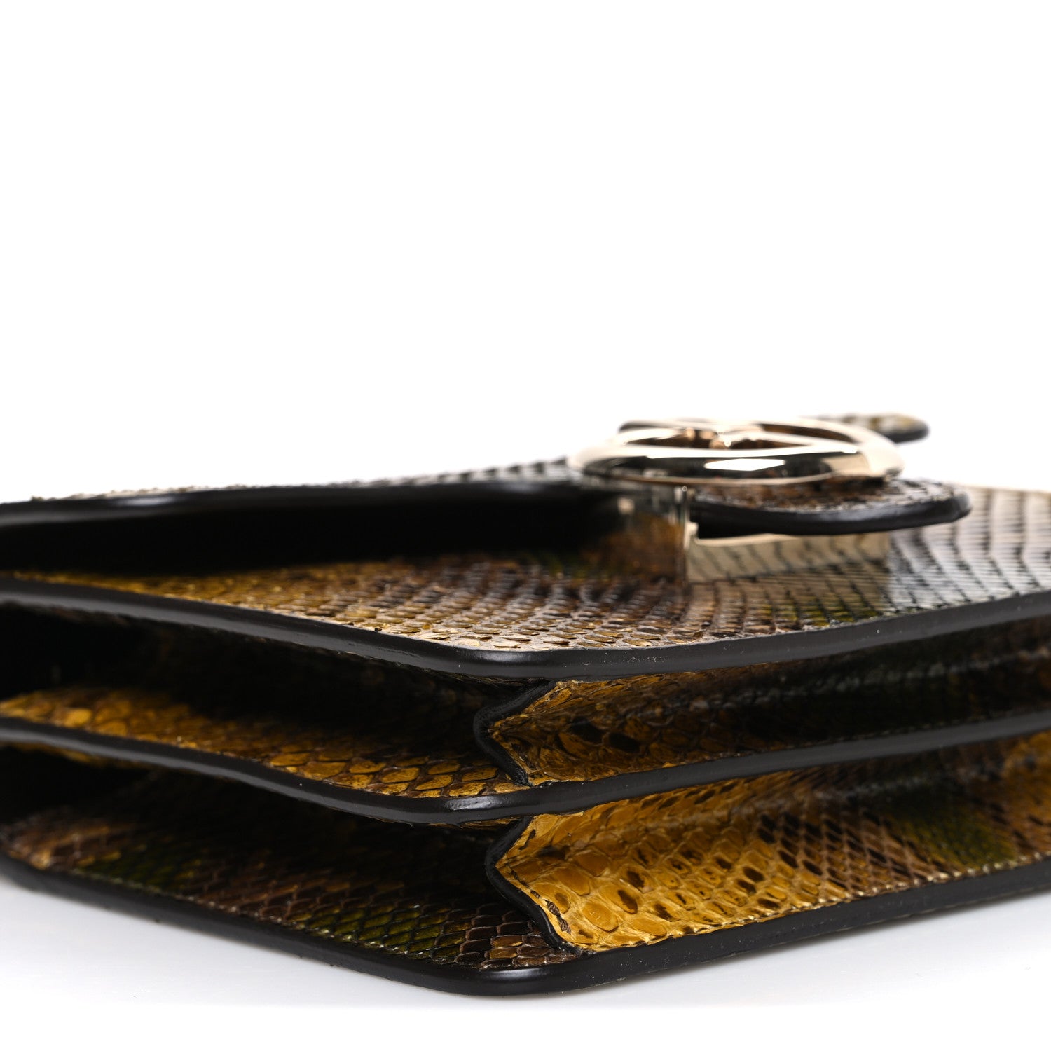 Gucci Snakeskin Small 1973 Top Handle Bag Yellow 9 of 10