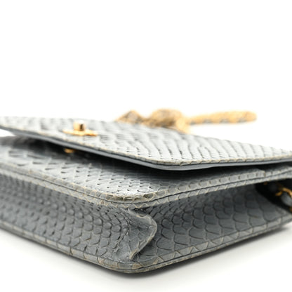 Chanel Snakeskin Wallet On Chain WOC Light Blue 11 of 13