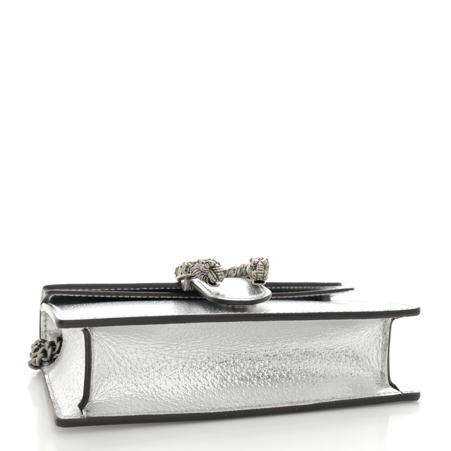Gucci Metallic Calfskin Super Mini Dionysus Shoulder Bag Silver 4 of 10