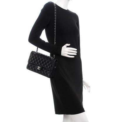 Chanel Lambskin Quilted Medium Double Flap Black 3 of 14