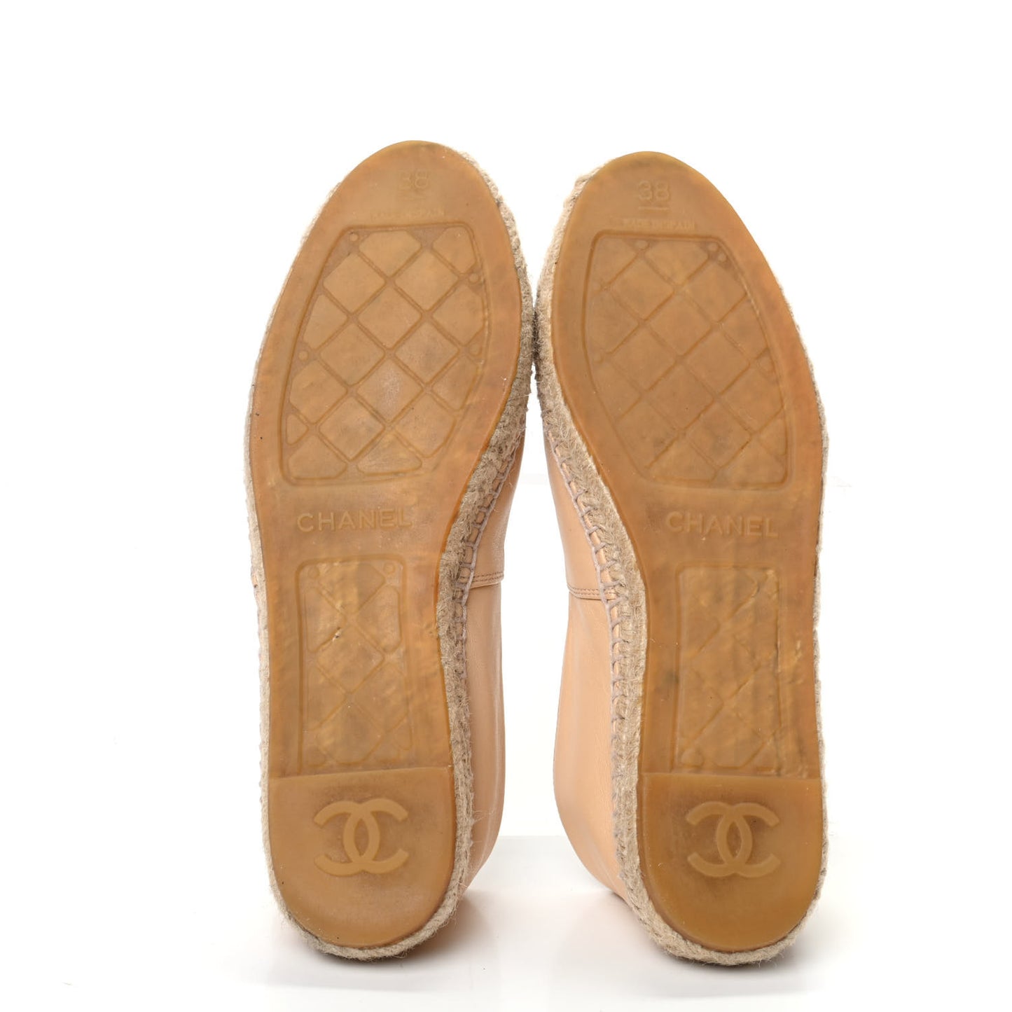 Lambskin CC Espadrilles 38 Beige Black