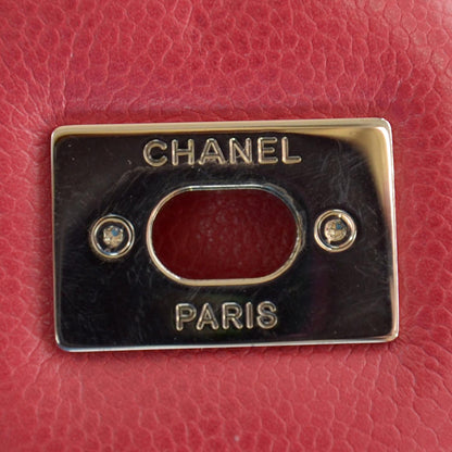 Chanel Washed Caviar Maxi Flap Fuchsia 9 of 9