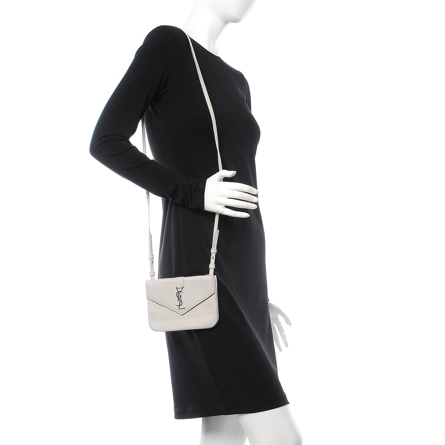 Calfskin Monogram Tri Pocket Crossbody Bag Grey
