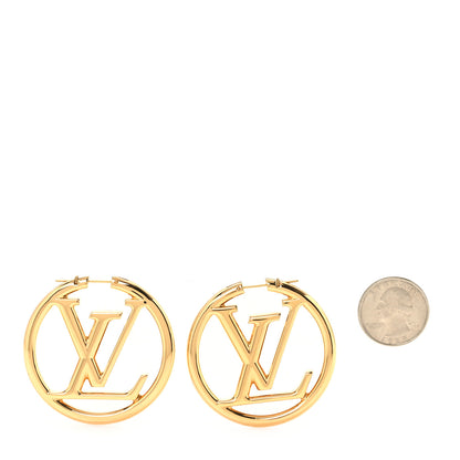 Louis Vuitton Metal Louise Hoop Earrings Gold 2 of 4