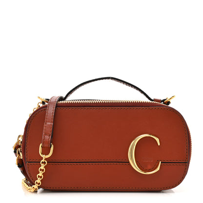 Chloe Shiny Calfskin Mini Vanity C Bag Sepia Brown 1 of 12