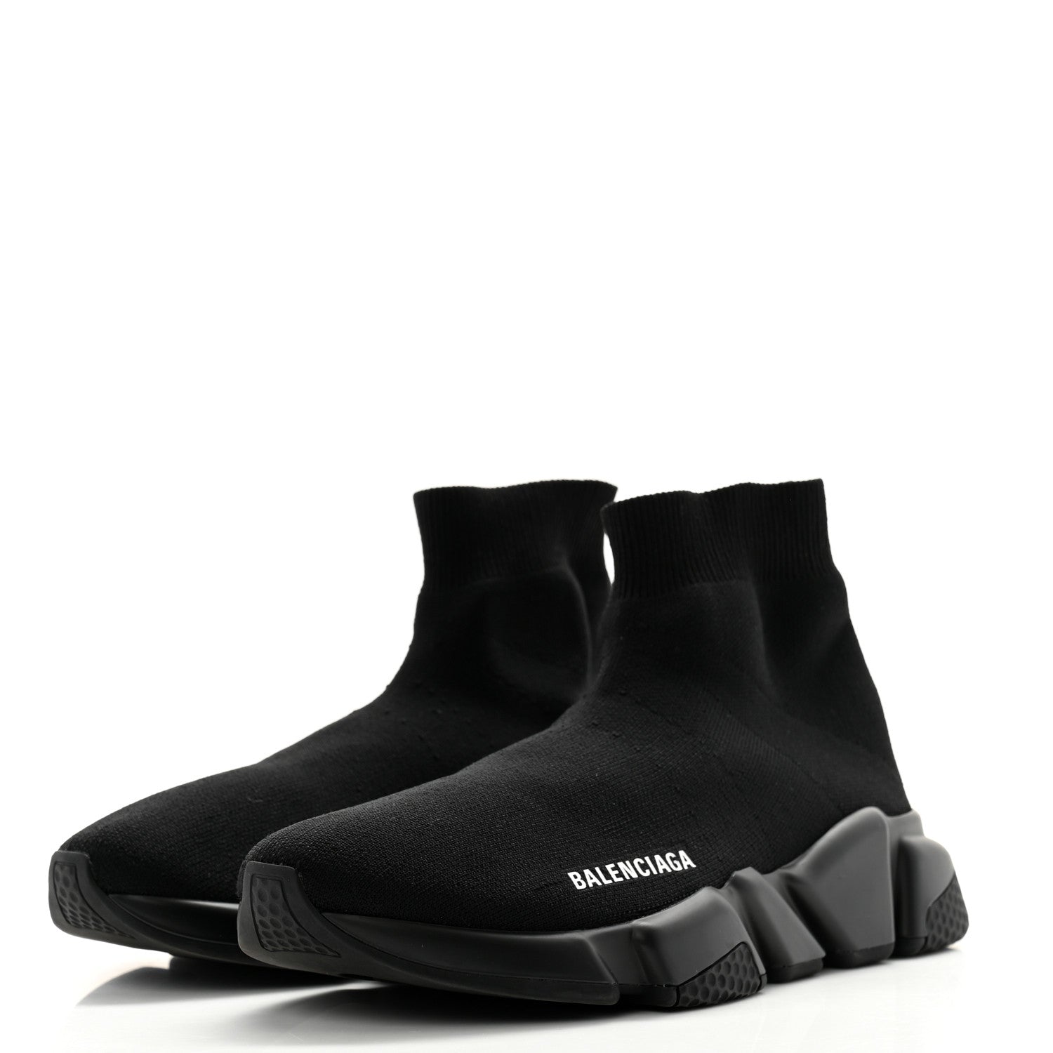 Balenciaga Technical 3D Recycled Knit Womens Speed 2.0 Sneakers 39 Monocolor Black 3 of 8