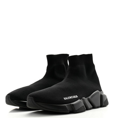 Balenciaga Technical 3D Recycled Knit Womens Speed 2.0 Sneakers 39 Monocolor Black 3 of 8
