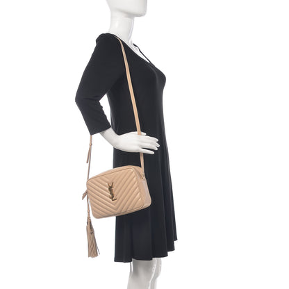 Saint Laurent Calfskin Matelasse Monogram Lou Camera Bag Nude Powder 2 of 8