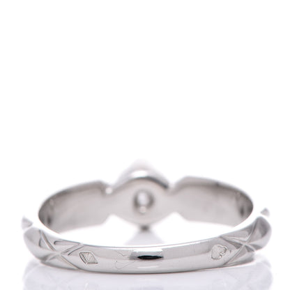 Chanel Platinum Diamond Matelasse Ring 48 4.5 3 of 6