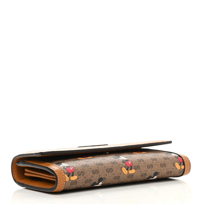 Gucci X DISNEY Mini Vintage GG Supreme Monogram Mickey Mouse Continental Wallet Beige Vintage Sun Oil 4 of 8