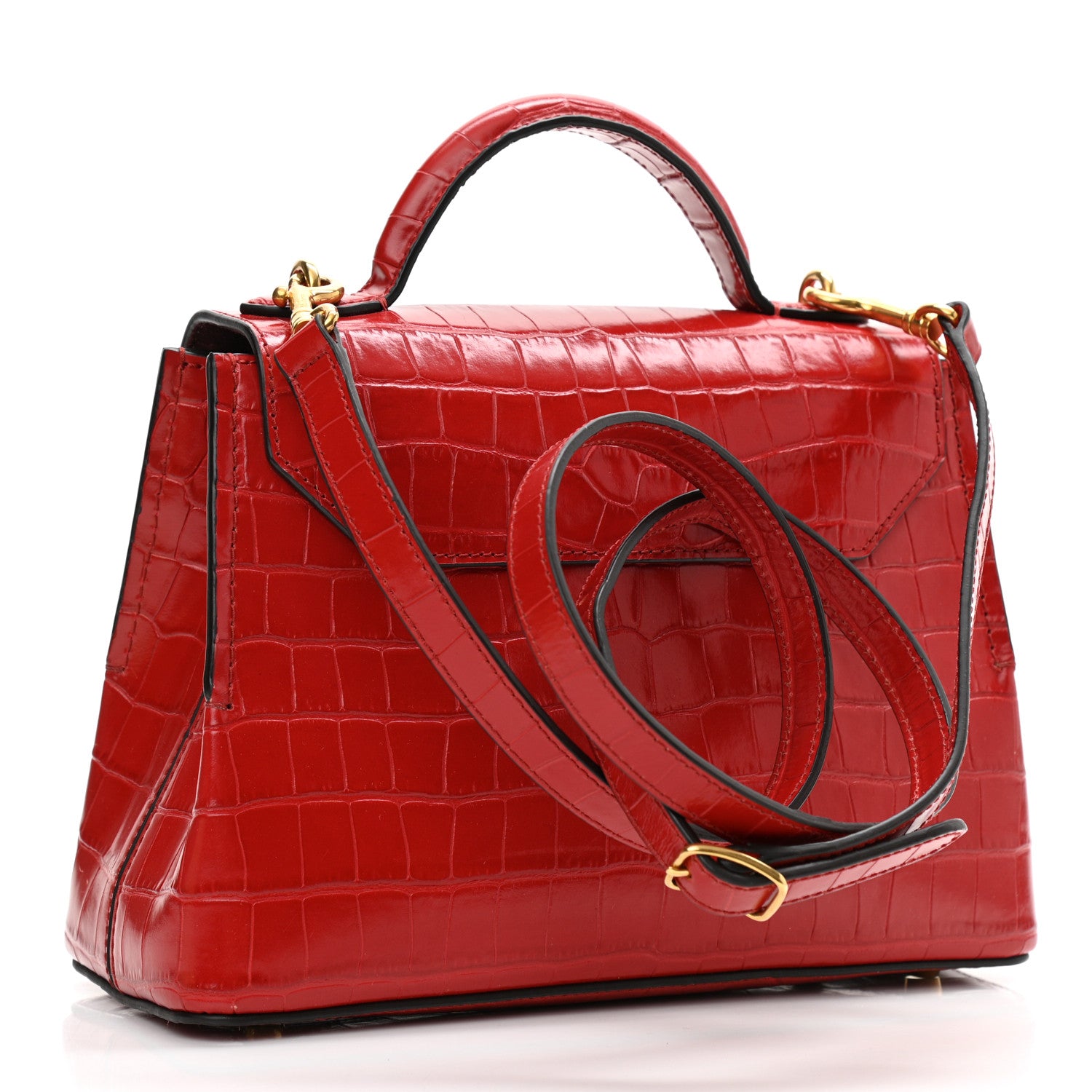 Mulberry Shiny Croc Calfskin Embossed Small Seaton 3 of 9