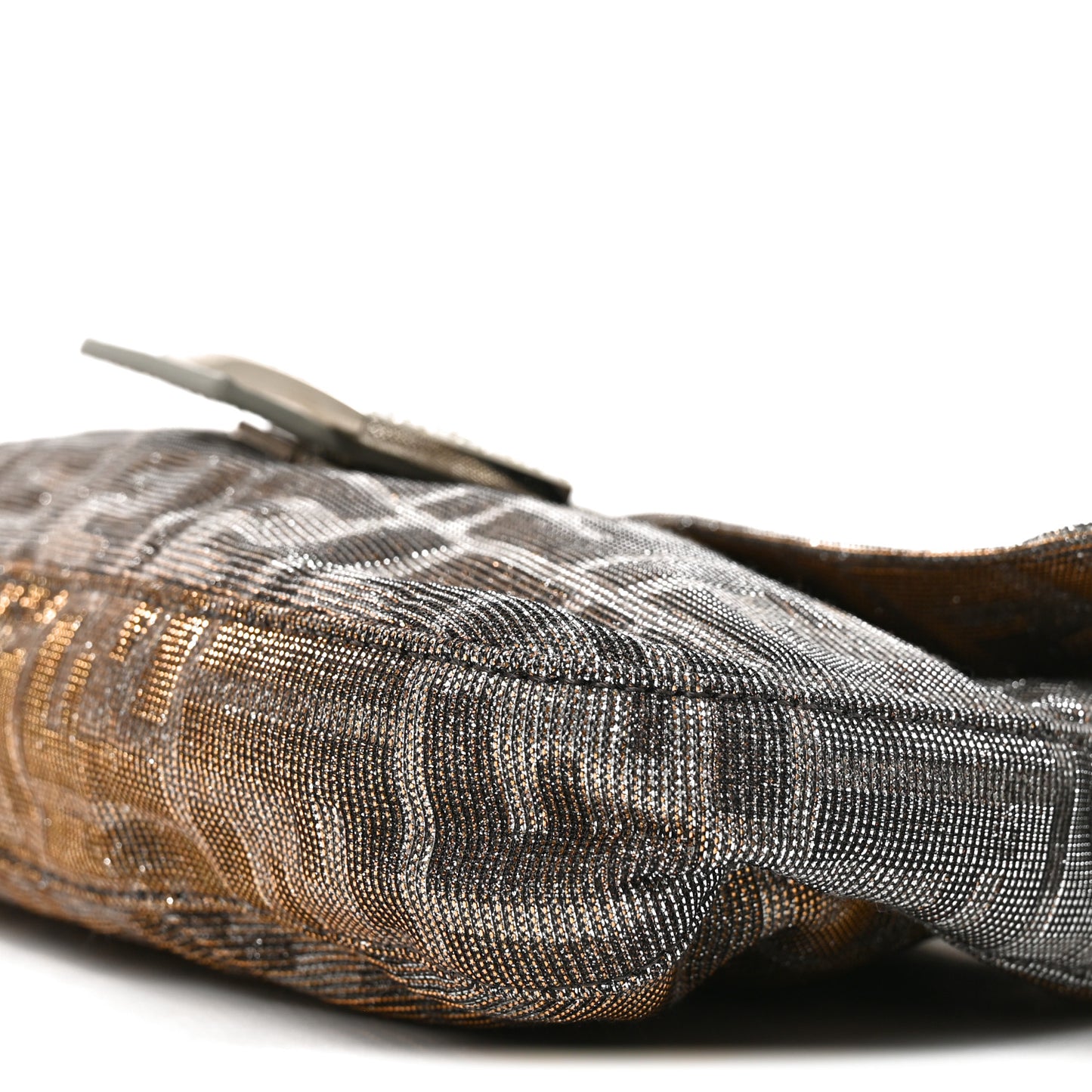 Metallic Lurex Zucca Vitello Baguette Argento