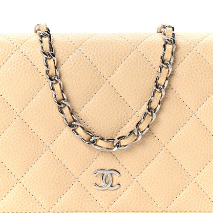 Chanel Caviar Quilted Wallet on Chain WOC Beige Clair 8 of 10