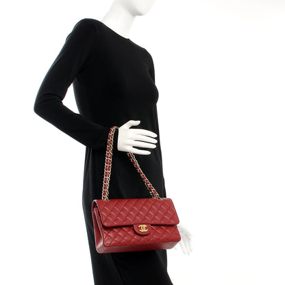 Chanel Caviar Quilted Medium Double Flap Dark Red 2 of 7